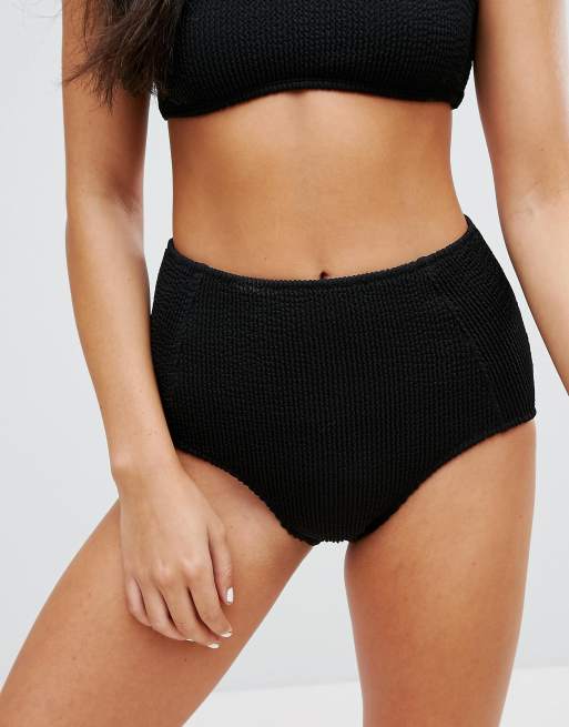 Textured high sales waisted bikini