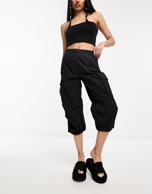 Capri Length Swim Pants Black Croc Print