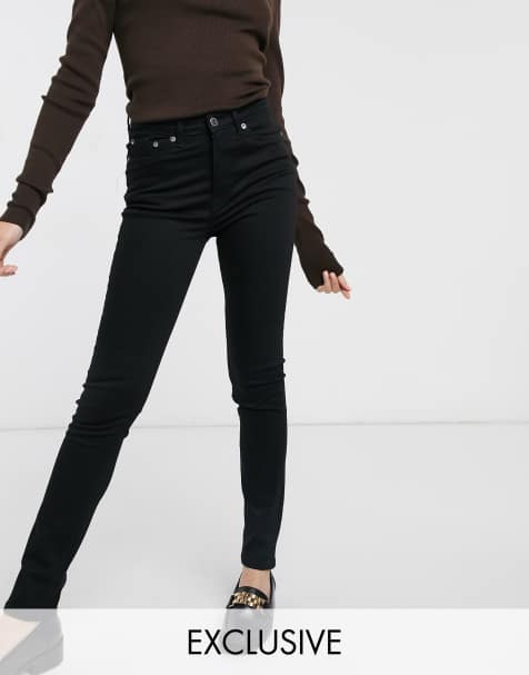 Weekday Thursday cotton skinny jeans in black - BLACK