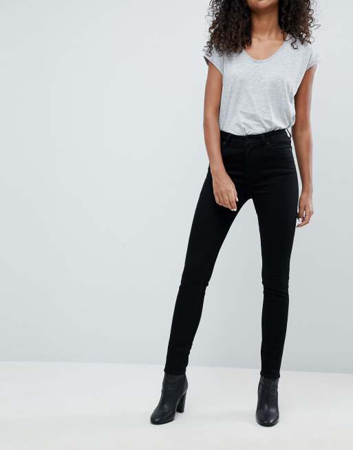 Weekday Thursday Schwarze Skinny Jeans Aus Bio Baumwolle Mit Hohem Bund Asos