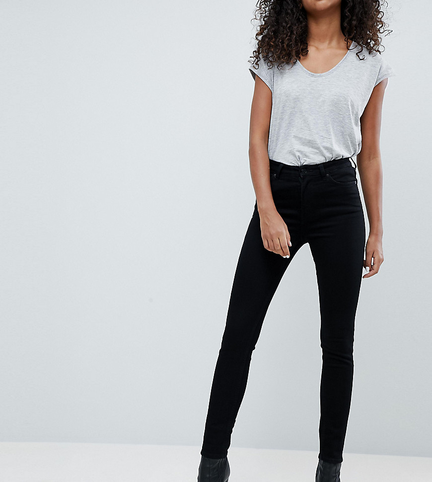 Weekday - Thursday - Skinny jeans met hoge taille van biologisch katoen in zwart