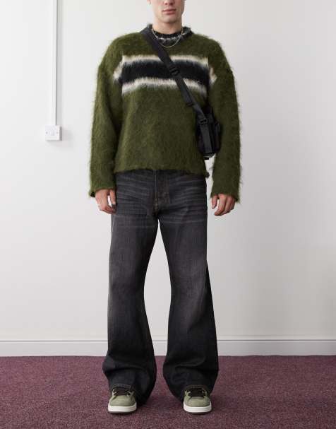 Weekday – Time – Asksvarta bootcut-jeans i baggy passform - view 1