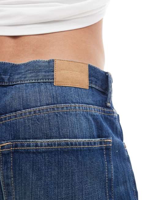 Weekday Time loose fit bootcut jeans in jackpot blue | ASOS