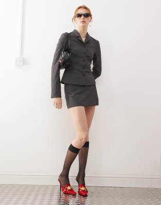 Weekday Timon Fitted Blazer In Gray