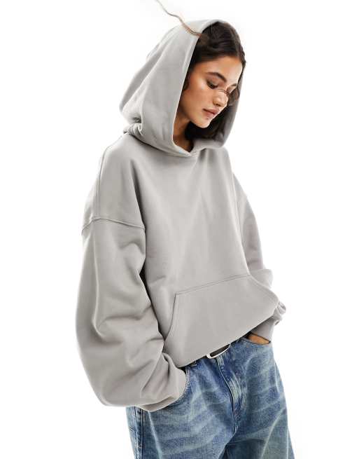 Weekday – Tony – Szarobeżowa bluza z kapturem oversize