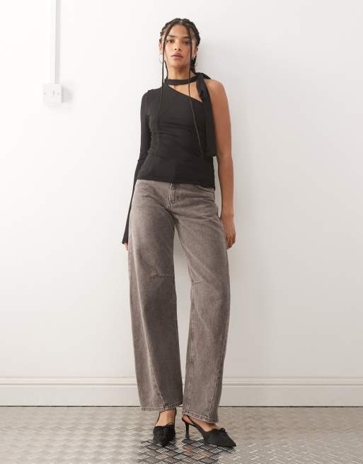 Weekday - Top à manche longue asymétrique dos nu - Noir, 4 de 4