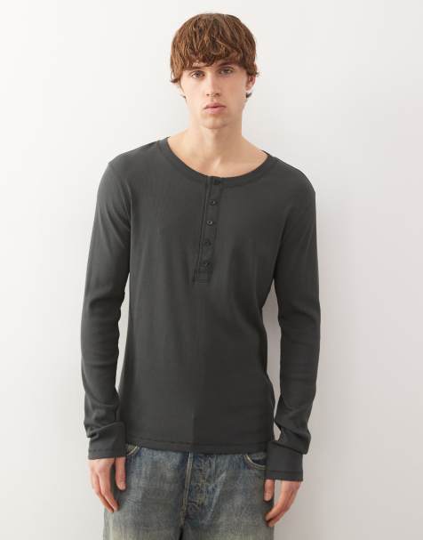 Weekday - Top a maniche lunghe verde scuro con scollo serafino - view 1