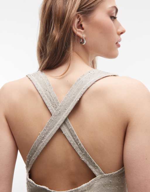 Weekday - Top beige sporco con zip bidirezionale in coordinato, 2 di 4