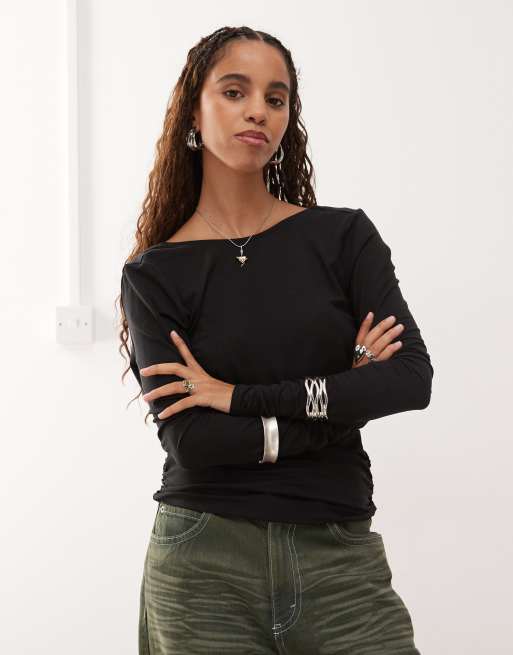 Weekday - Top manches longues avec dos ouvert - Noir, 4 de 4