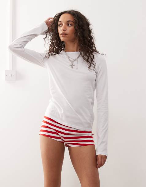 Weekday - Top manches longues en tissu ultra-doux - Blanc - view 1