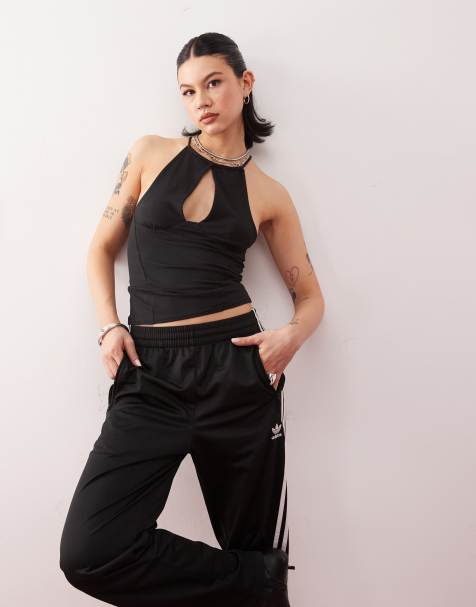 Weekday - Top nero allacciato al collo arricciato con coulisse - view 1