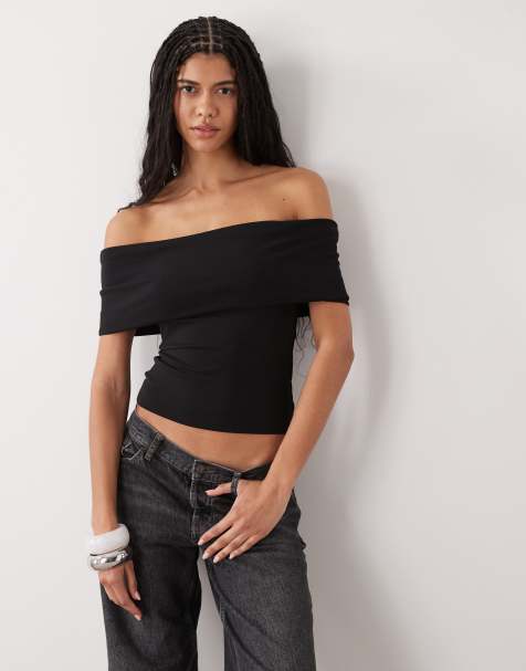 Weekday - Top nero con scollo alla Bardot - view 1