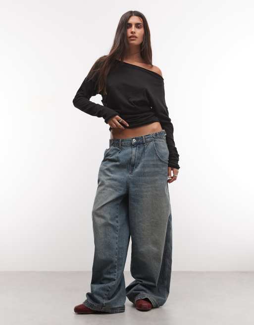 Weekday top semitrasparente a maniche lunghe con spalle scoperte nero in esclusiva per ASOS, 2 di 4