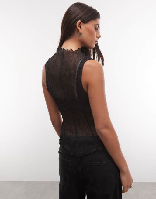 Weekday top transparent froissé noir, 4 de 4