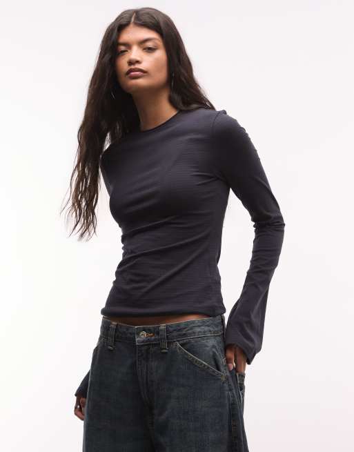 Weekday top z długim rękawem w przygaszonym błękicie, 2 z 4