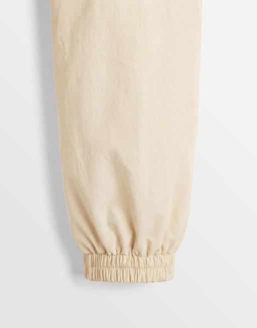 Weekday track jacket with funnel collar in light beige, 8 of 8