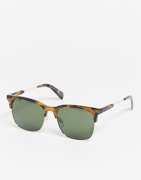 ASOS DESIGN Lunettes de soleil aviateur à monture chunky en plastique style 70's Marron ASOS DESIGN Lunettes de soleil aviateur à monture chunky en plastique style 70's Marron