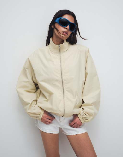 Weekday – Trainingsjacke in Hellbeige mit Stehkragen, 3 von 7