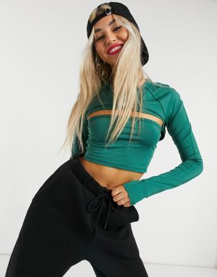 Weekday Trap 2-piece bandeau and bolero in green