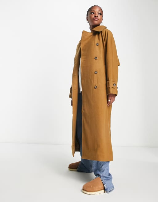 Wool Blend Trench Coat