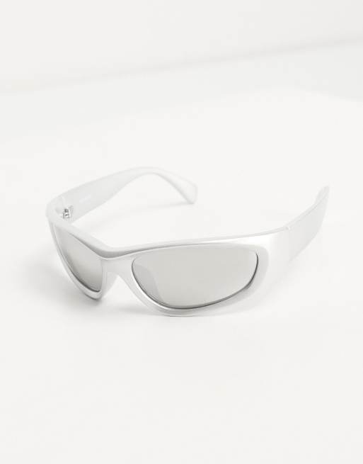 Weekday - Trek - Oversized zonnebril in zilver, 3 van 4