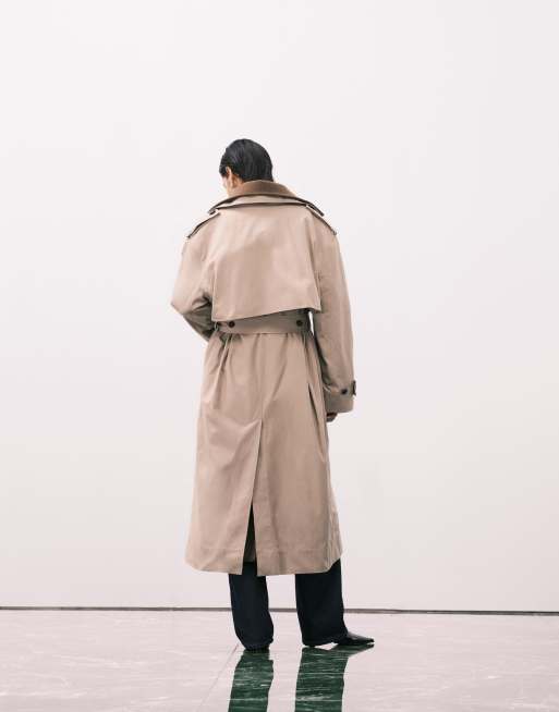 Weekday - Trench in lana premium beige con fodera rimovibile, 4 di 4