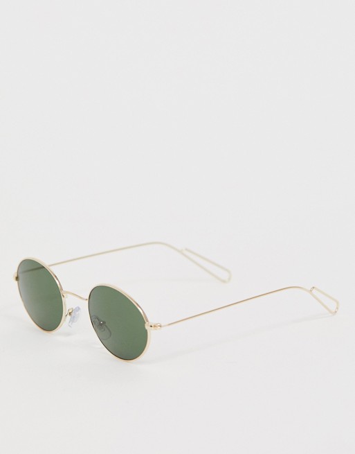 Weekday Trip oval metal sunglasses in gold