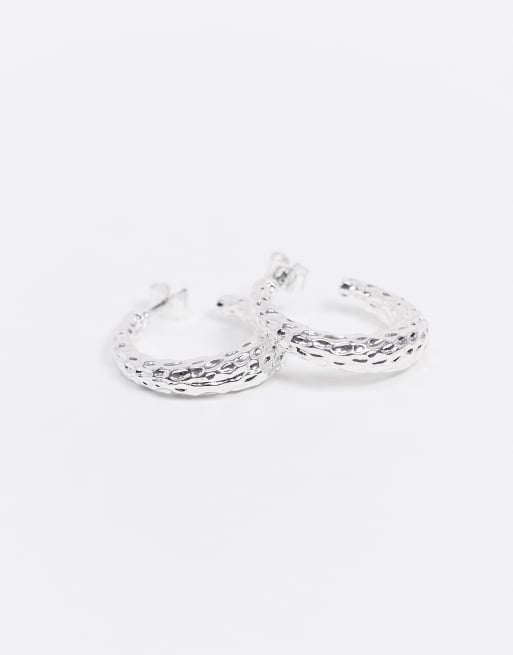 Weekday True textured hoops in silver, 2 of 4