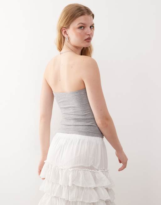Weekday tube top in grey melange, 3 of 4