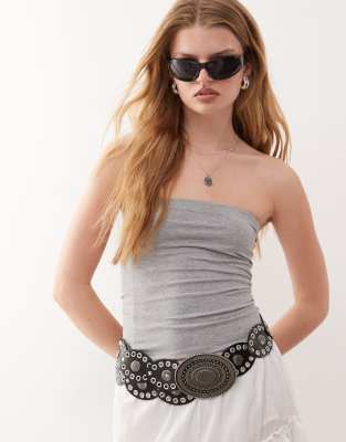 tube top in heather gray