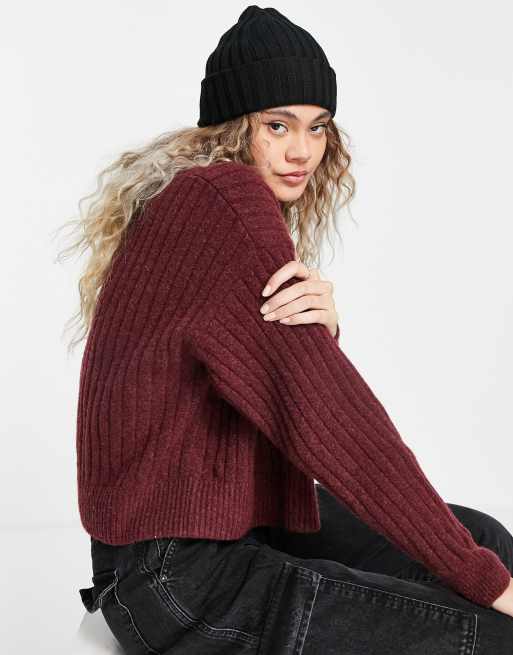 Weekday Turnip ribbed beanie in black - BLACK