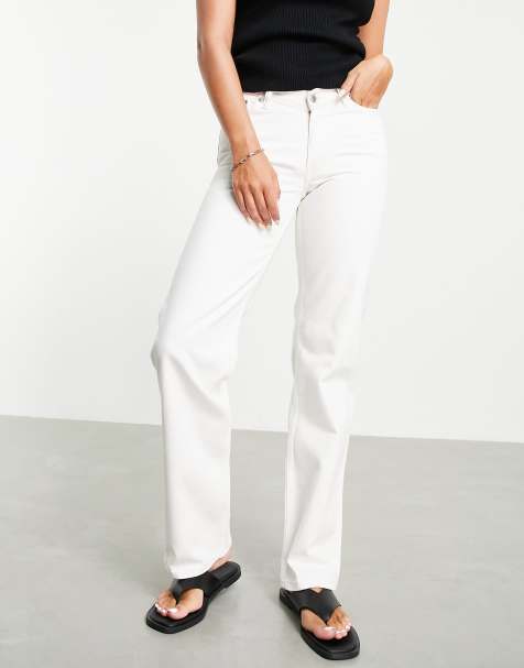Weekday Twin cotton denim jeans in white  - WHITE - view 1