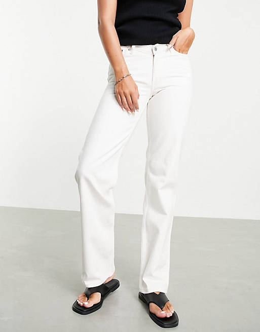 Jeans Weekday Twin organic cotton denim jeans in white 