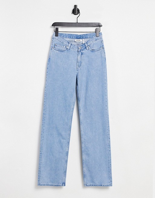 Weekday Twin organic cotton straight leg jeans in summer blue