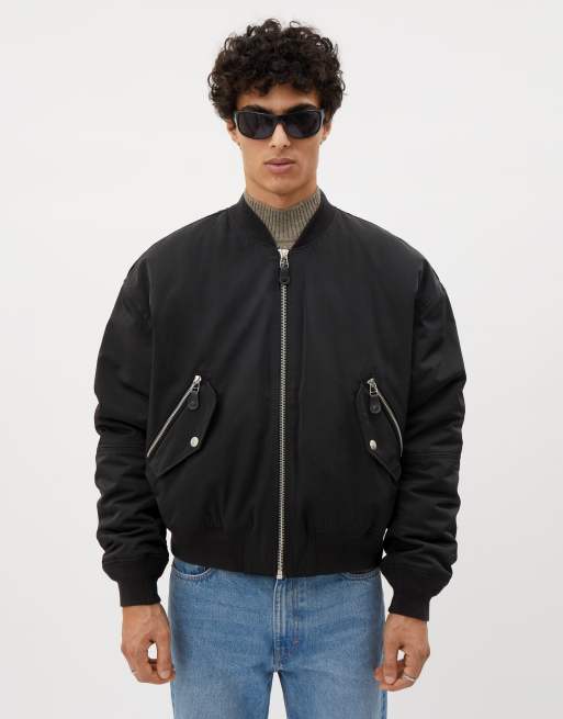 Weekday Tyreese bomber jacket in black | ASOS