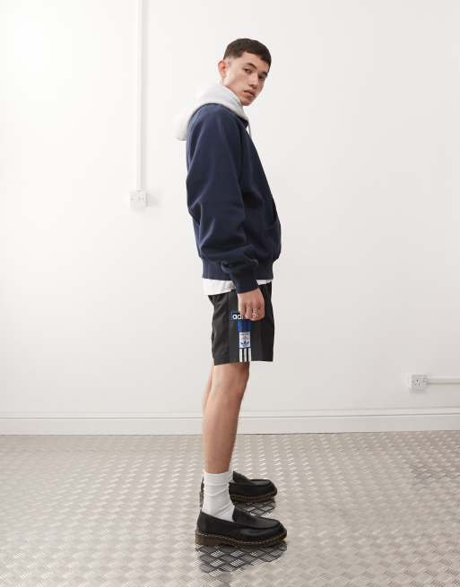 Weekday Uni oversized raglan hoodie with contrast hood in navy, 2 of 4