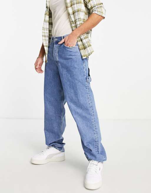 Weekday - Union - Utility jeans in hemelsblauw