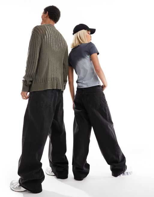 WEEKDAY Astro Loose Baggy Jeans（W30/L32) astro loose baggy leg jeans - Tuned Black - Black | Weekday EU