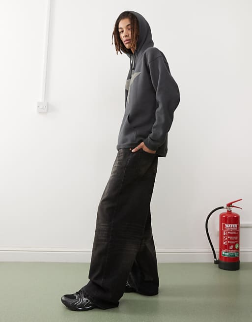 Weekday Unisex Astro low rise loose fit baggy jeans in black Weekday Unisex Astro low rise loose fit baggy jeans in black