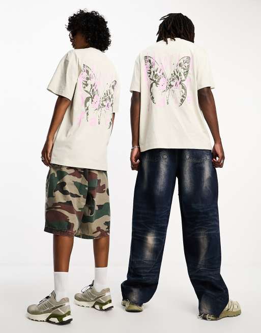 Weekday - Unisex - Beige T-shirt med stor grafik - Kun hos ASOS, 2 af 4