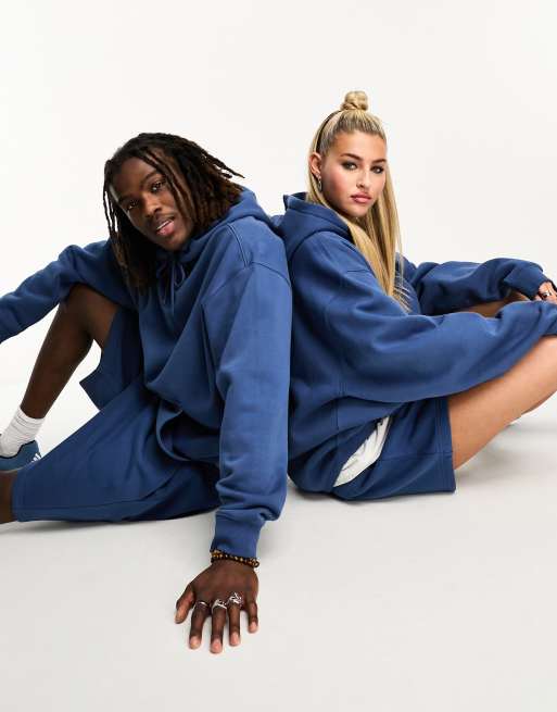 Weekday Unisex – Ciemnoniebieska bluza oversize z kapturem, część zestawu – tylko w ASOS