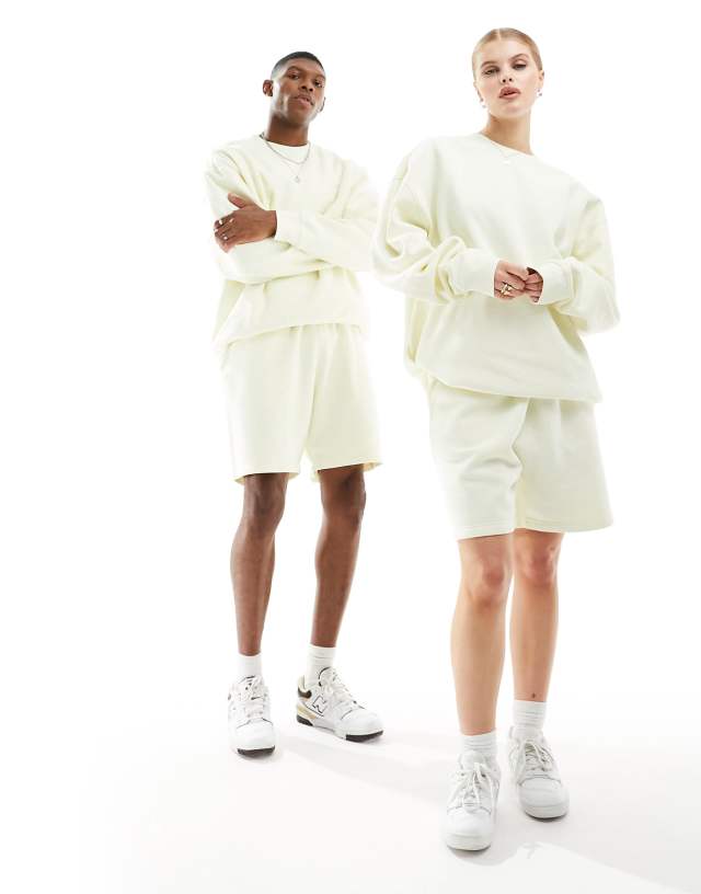 Weekday - unisex co-ord jersey shorts in pale yellow exclusive to asos