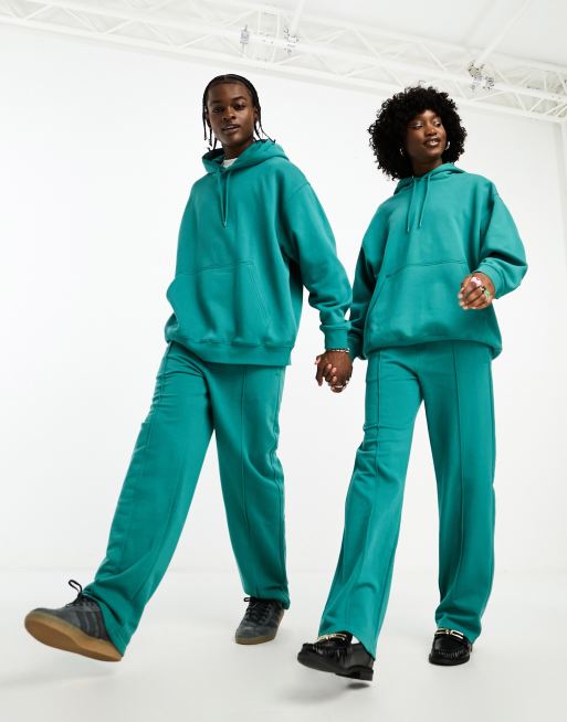 Weekday Unisex co ord Relaxed Terry joggers in green exclusive to