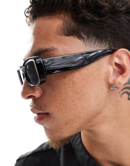 Weekday Unisex – Cruise – Czarne kwadratowe okulary przeciwsłoneczne, 4 z 4