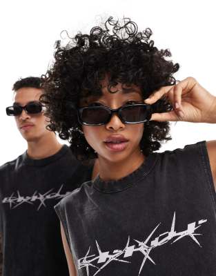 Weekday Unisex Cruise squared sunglasses in black