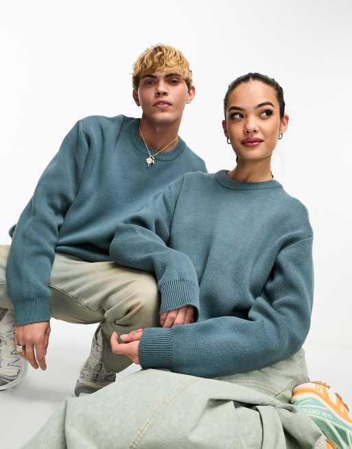 Weekday Unisex Fabian sweater in slate blue exclusive to ASOS | ASOS