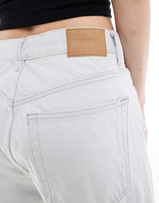 Weekday Unisex Galaxy loose fit straight leg jeans in bleach ice blue wash, 3 of 4