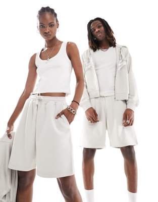 Weekday Unisex jersey shorts in Stone exclusive to ASOS | ASOS