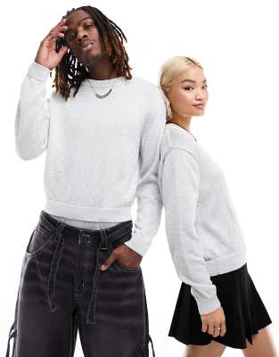 Weekday Unisex Jesper knitted jumper in silver metallic yarn exclusive to ASOS - ASOS Price Checker