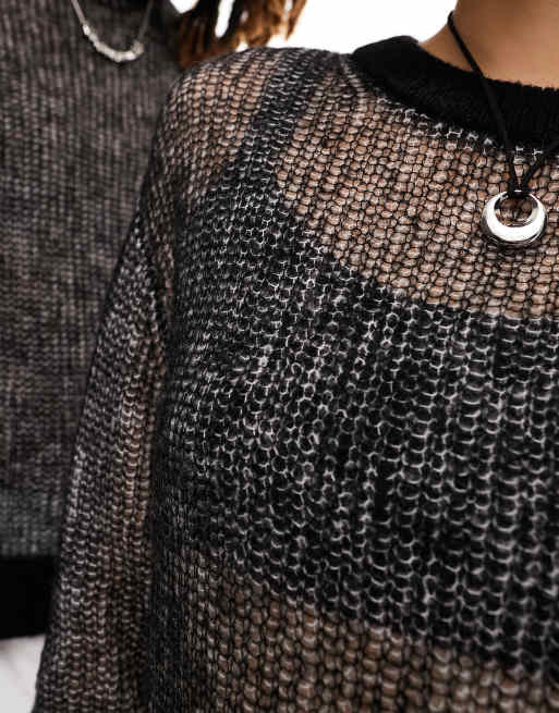 トップス NVRFRGT SEMI SHEER OPEN KNIT SWEATER SEMI SHEER OPEN KNIT SWEATER ｜ NVRFRGT